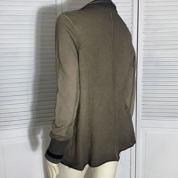 NWT Soft Surroundings Women’s Boho Mixed Media Floral Embroidered Olive Green Ja - Picture 8 of 14